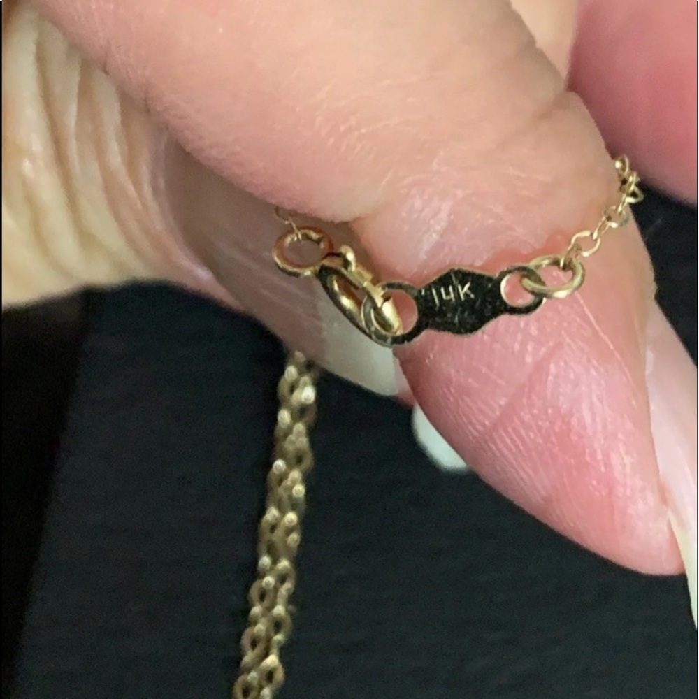 14k Solid Gold Opal Solid Gold Necklace View 3